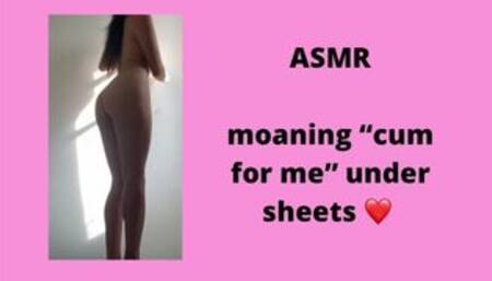 Asmr: moaning “cum for me” under sheets