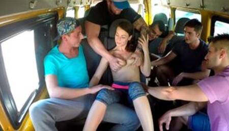 Brutal bukkake with a hairy MILF