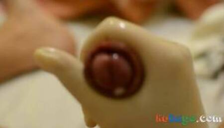 Nurse Handjob with wet latex gloves behind me part 2