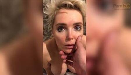 My slutty bitch sucked cock and dildo, fantasizing about two men.
