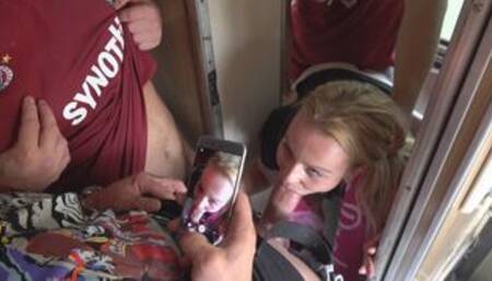 Football gangbang on a train