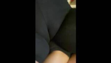 Wife in tight spandex with no panties on camel toe