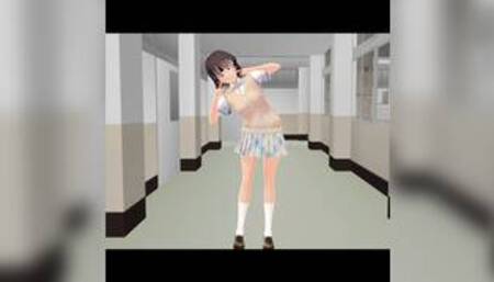 Toyota Nono Anime girl introduce herself with japanese uniform.【upskirt】
