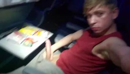 Jerking off on a plane Mid-flight