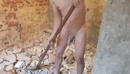 naked in chastity hard work