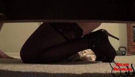 Cuckold Watches Under the Bed While Wife Cheats!