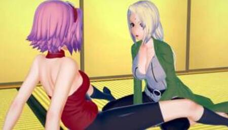 Naruto Futa Sakura x Tsunade Hentai