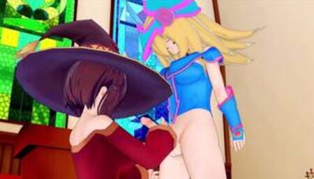 FUTA Dark Magician Girl X KONOSUBA MEGUMIN(3D HENTAI)