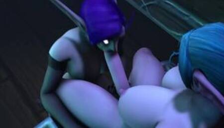 Night Elf Futa sucked by Trap Elf - World of Warcraft [Futa x Trap]