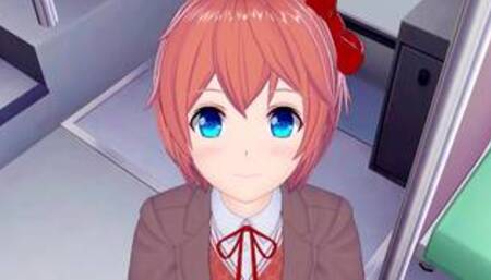 DDLC Sayori wants to Fuck on the Bus POV Hentai