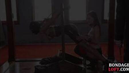 Submissive slut gets pussy whipped and disciplined by maledom