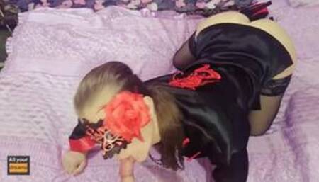 Karate sexy girl throated & fucked, doggystyle!