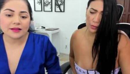 Lesbian staff fuck in office