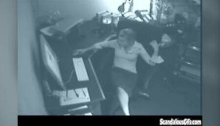 Office whore masturbates and gets caught