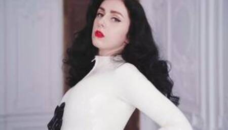 Sexy Sounds of White Latex Catsuit