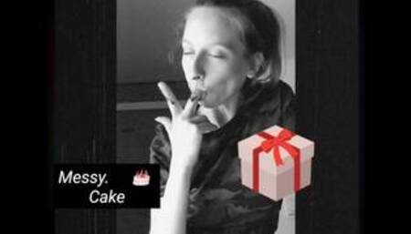 Messy Eating Birthday Cake
