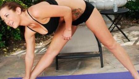 Jayden Jaymes fucking in the patio furniture with her tits