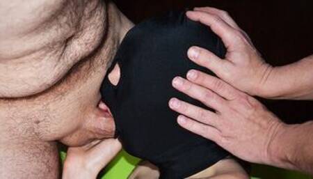 masked girl rough group gagged