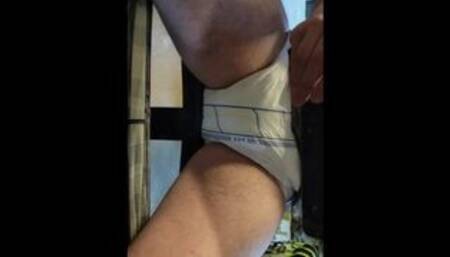 Wetting my Diaper on a workout Bench