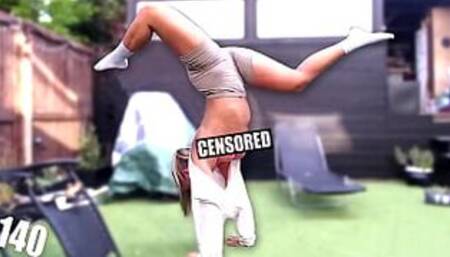 Twitch Streamers Boobs Fall out while doing a handstand #140