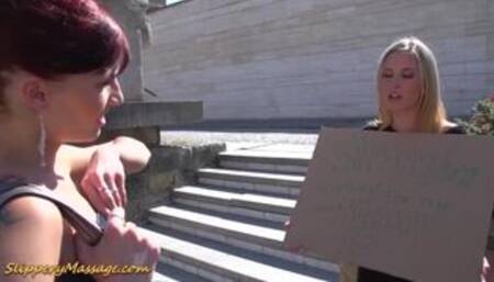 slippery nuru massage is her new job