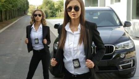 Tina Kay and Veronica Leal are dirty corrupted cops who will fuck to get promoted! There is only one way to help them solve more cases: Ian Scott needs to fuck their delicious asses