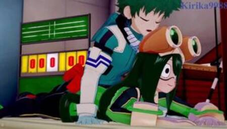 Tsuyu Asui and Izuku Midoriya have Intense sex - My Hero Academia Hentai