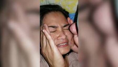 Asian Fingers Her Hairy Snatch, Sucks Cock and Gets a Cumshot to the Face