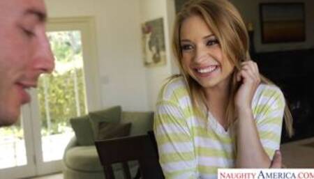 Alyssa Branch and her sugardaddy take great care of each other. She gets covered in his cum while he covers her tuition.