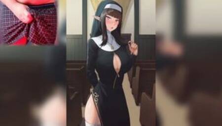Elf Nun Takes A Fat Load