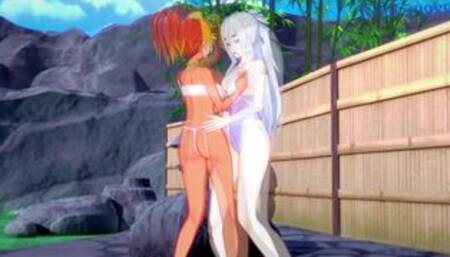 Personified Ho-Oh and Lugia engage in intense lesbian play - Pokémon Hentai