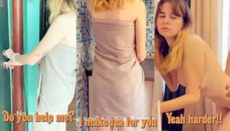 Naked girl can't get home because of a broken lock