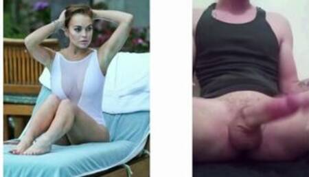 LINDSAY LOHAN CUM TRIBUTE (HANDS FREE CUMSHOT)