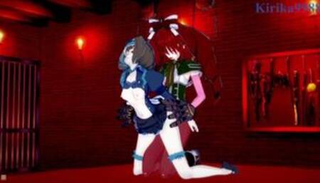 Garie Tuman and Micha Jawkan have intense futanari sex in a secret room. - Symphogear Hentai