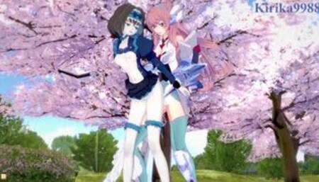 Garie Tuman and Maria Cadenzavna Eve have intense futanari sex - Symphogear Hentai