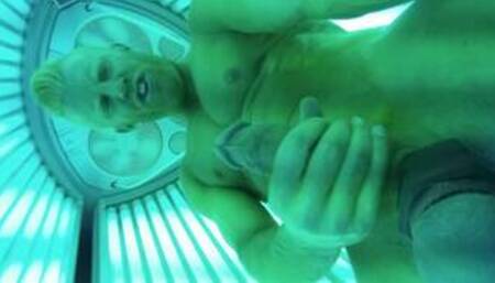 Johnny V Strokes in Tanning Bed