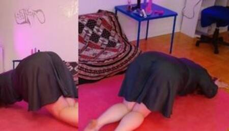 Adorable Redhead Rips Big Farts Barefoot in a Silk Dress