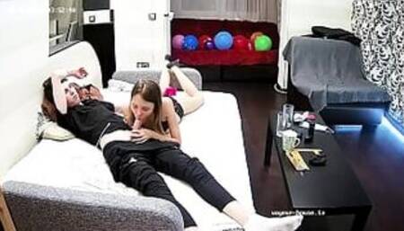 Beauty Euro Chick So Much Love Sucking & Get Dildo at Once