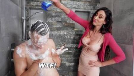 Stepmom Artemis Love Fucking Around With Johnny Love In The Shower (Short Clip)