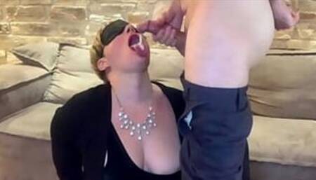 Aunt Tricked to Swallow Cum in Taste Game