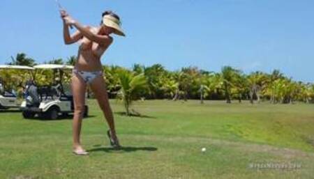 Topless Golfing with Nyssa Nevers