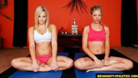 Alexis Texas and Bree Barrett take on a big cock in their yoga class