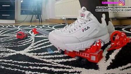 Kati toy car crush, trample, giantess, crushing, stomping , sneaker, High Heels, Ballerinas, trampling