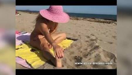 Naked on the beach doing my workout in front of some guys