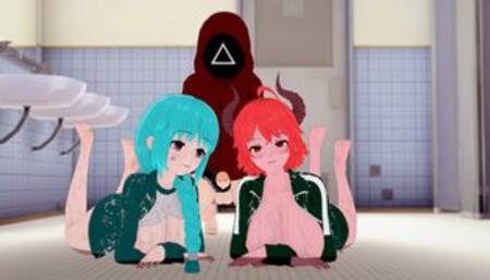 SQUID GAME Horny hentai girls were fucked hard (PART 2)