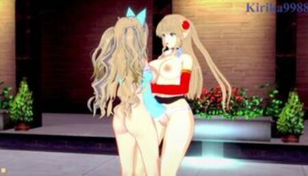 Neige Hausen and Amari Aquamarine engage in Intense lesbian play - Super Robot Wars OG & X Hentai