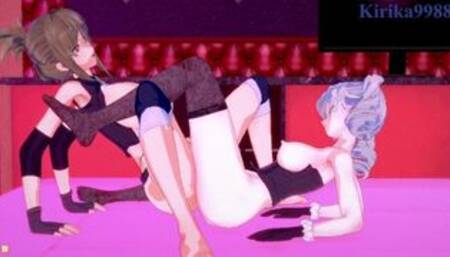 Nine and Chitose Kisaragi engage in Intense lesbian play - Super Robot Wars V Hentai