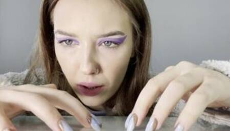 Gigantess with braces eat harmless tiny people.