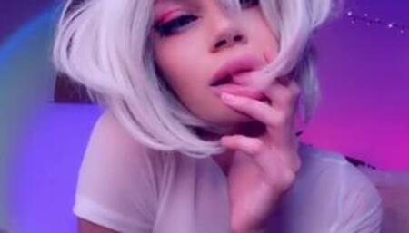 Sexy VIRTUAL_LADY rips pantyhose, plays with dildo and cums