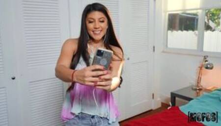 Hot Brunette Gets a Warm Facial